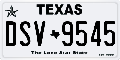 TX license plate DSV9545