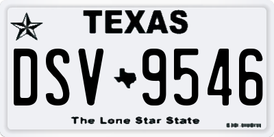 TX license plate DSV9546