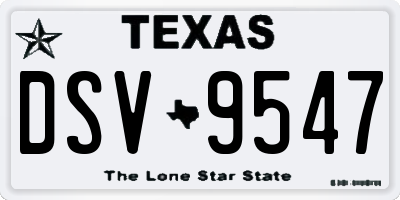 TX license plate DSV9547