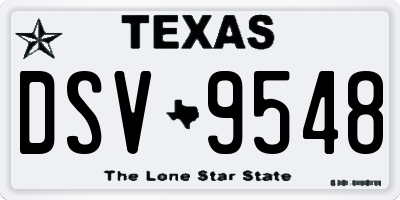 TX license plate DSV9548