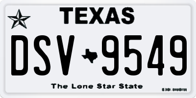 TX license plate DSV9549
