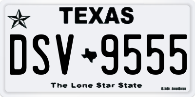 TX license plate DSV9555