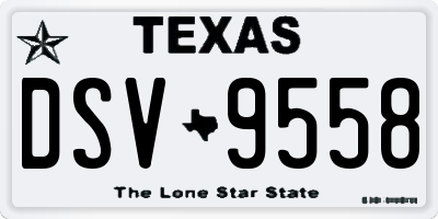 TX license plate DSV9558