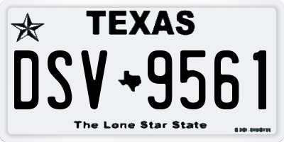 TX license plate DSV9561