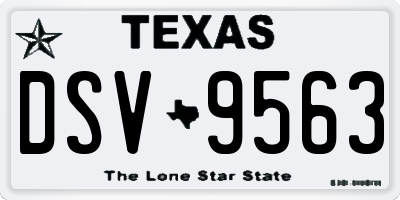TX license plate DSV9563