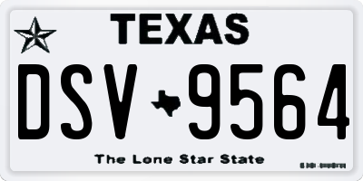 TX license plate DSV9564