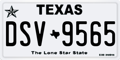 TX license plate DSV9565