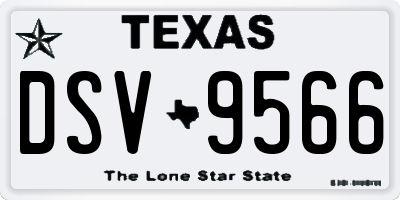 TX license plate DSV9566