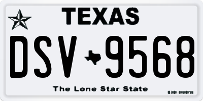 TX license plate DSV9568