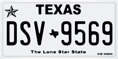 TX license plate DSV9569