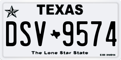 TX license plate DSV9574