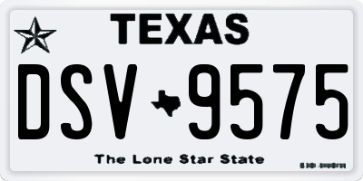 TX license plate DSV9575