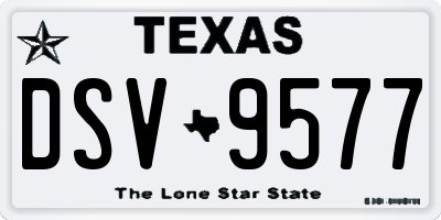 TX license plate DSV9577