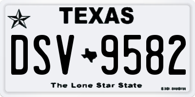 TX license plate DSV9582