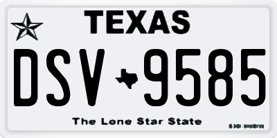 TX license plate DSV9585