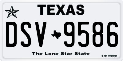 TX license plate DSV9586