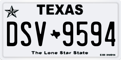 TX license plate DSV9594