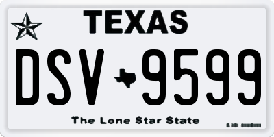 TX license plate DSV9599