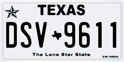TX license plate DSV9611