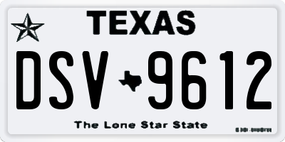 TX license plate DSV9612