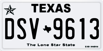 TX license plate DSV9613