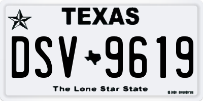 TX license plate DSV9619