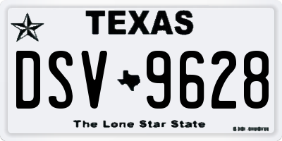 TX license plate DSV9628