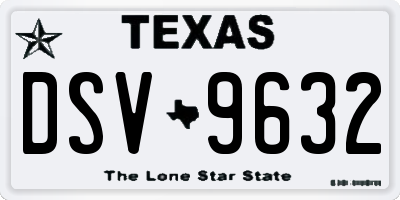 TX license plate DSV9632
