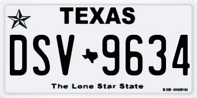 TX license plate DSV9634