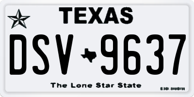 TX license plate DSV9637