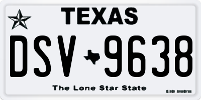 TX license plate DSV9638