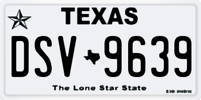 TX license plate DSV9639