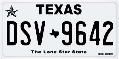 TX license plate DSV9642