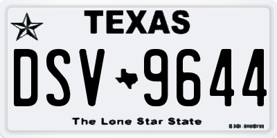 TX license plate DSV9644