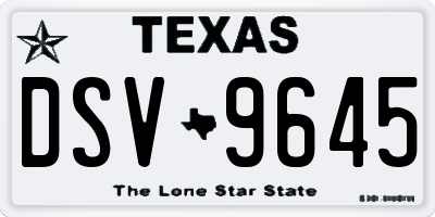 TX license plate DSV9645