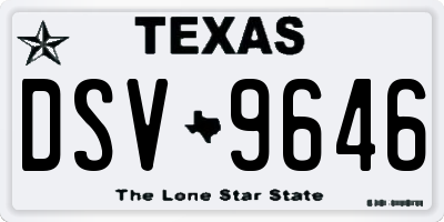 TX license plate DSV9646