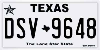 TX license plate DSV9648