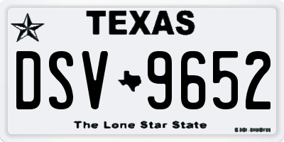 TX license plate DSV9652