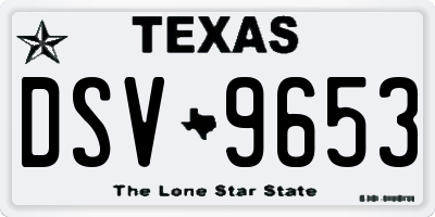 TX license plate DSV9653