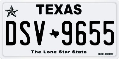 TX license plate DSV9655