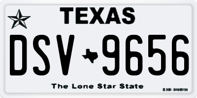 TX license plate DSV9656