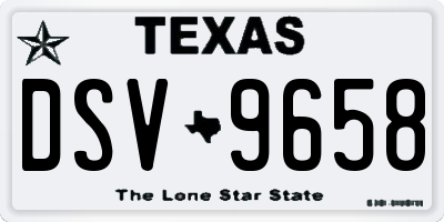 TX license plate DSV9658