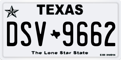 TX license plate DSV9662