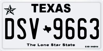 TX license plate DSV9663