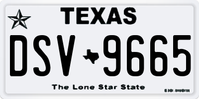 TX license plate DSV9665