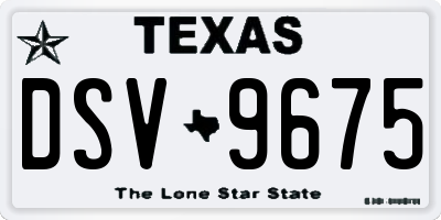 TX license plate DSV9675