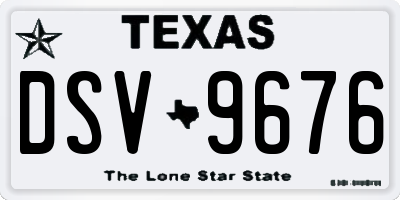 TX license plate DSV9676