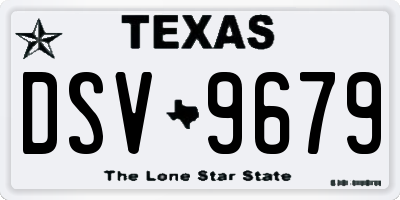 TX license plate DSV9679