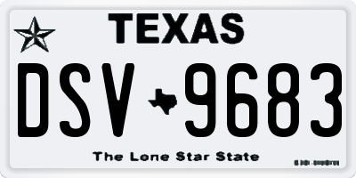 TX license plate DSV9683