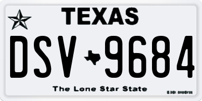 TX license plate DSV9684